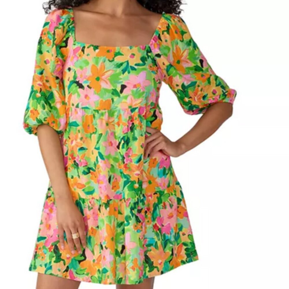 Sanctuary Weekender Tiered Square-Neck Dress NWT